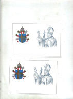 2 Carte Postale  Embleme Pape - Enteros Postales