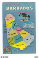 Barbades BARBADOS Plan The Sun Kissed Island Paradise En 1964 ST Lucy Peter John Christ Church VOIR DOS Et TIMBRES - Barbados