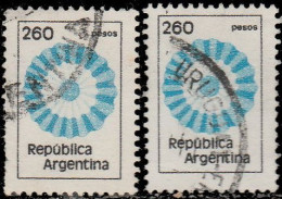 Argentine 1979. ~ YT 1171x2 + Bloc De 4 - 260 P. Couleurs Nationales - Oblitérés