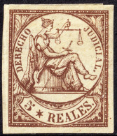 ESPAGNE / ESPANA - COLONIAS (serie Conjunta) 1865 Sello Fiscal "DERECHO JUDICIAL" 5R Castaño Oscuro - Nuevo Sin Gomar - Cuba (1874-1898)