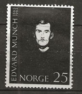 Norway 1963 100th Birth Anniversary Of Edvard Munch, Painter, Self-portrait.  Mi 508 Cancelled(o) - Usados
