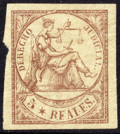ESPAGNE / ESPANA - COLONIAS (serie Conjunta) 1865 Sello Fiscal "DERECHO JUDICIAL" 5R Castaño - Nuevo * - Kuba (1874-1898)