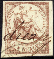 ESPAGNE / ESPANA - COLONIAS (serie Conjunta) 1865 Sello Fiscal "DERECHO JUDICIAL" 5R Castaño - Usado A Pluma - Cuba (1874-1898)