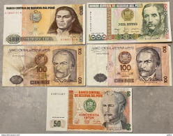 Lot De 5 Billets Différents Du Pérou….. Vendu En L’état - Perú