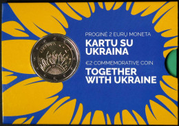 LI20023.2 - COINCARD LITUANIE - 2023 - 2 Euros Comm. Ensemble Avec L'Ukraine - Lituania