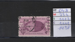 PRIX FIXE Obl 648 YT 734 MIC 1112 SCO 1111 GIB Neptune Globe Vierge De La Mer 1958  58A/07 - Oblitérés