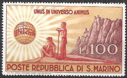 SAN MARINO - 1946 - U.N.R.R.A. - NUOVO MH*(YVERT 278- MICHEL 350  - SS 296) - Unused Stamps