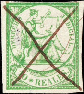 ESPAGNE / ESPANA - COLONIAS (serie Conjunta) 1865 Sello Fiscal "DERECHO JUDICIAL" 10R Verde - Usado A Pluma - Kuba (1874-1898)