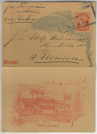 Brazil 1893 Postal Stationery Letter Sheet Stamp 80 Réis Salvador - Bremem Germany By Tungue Of The Mala Real Portuguesa - Interi Postali