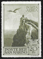 SAN MARINO -1944 -P. AEREA - MONTE TITANO - LIRE 20+L.10- NUOVO MNH**(YVERT AV 40- MICHEL 312 - SS A 48) - Poste Aérienne