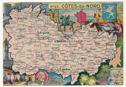 CPSM - CÔTES-DU-NORD - Carte Du Département Des Côtes-du-Nord - Blondel La Rougery édit. - 1945 - Other & Unclassified