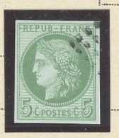 -COLONIES GÉNÉRALES  N° 17 -CÉRÈS 5c VERT /AZURÉ- Obl LOSANGE DE POINT -EFFIGIE DÉGAGÉE - Ceres