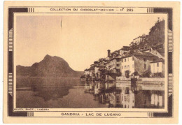 IMAGE CHROMO CHOCOLAT MENIER ALIMENTATION N° 285 SUISSE SWISS GANDRIA LAC DE LUGANO TOURISME TESSIN MONTE BRE - Menier