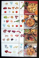 Argentina 2003 Typical Food Complete Set MNH With Cinderellas - Neufs