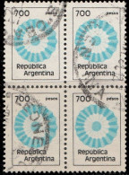 Argentine 1980. ~ YT 1238 Bloc De 4 - 700 P. Couleurs Nationales - Oblitérés