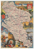 CPSM - CHARENTE-MARITIME - Carte Du Département De Charente-Maritime - Blondel La Rougery édit. - 1945 - Autres & Non Classés