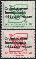 Italia / Italia 1969 Correo 1037/38 **/MNH Cincuentenario De La Organización In - 1961-70: Mint/hinged