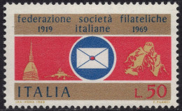 Italia / Italia 1969 Correo 1039 **/MNH Cincuentenario De La Federación Naciona - 1961-70: Mint/hinged