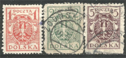 BL-77 Pologne 3 Stamps Blason Armoiries Coat Arms Wappen Stemma Aigle Eagle Adler Aquila - Francobolli