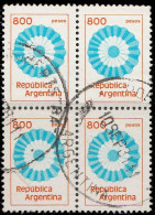 Argentine 1980. ~ YT 1239 Bloc De 4 - 800 P. Couleurs Nationales - Used Stamps