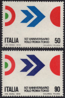 Italia / Italia 1970 Correo 1045/46 **/MNH 50º Aniversario Del Vuelo Roma-Tokio - 1961-70: Mint/hinged
