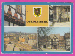 293577 / Germany DDR - Quedlinburg - 4 Views PC 1991 BRD - 60 Pf. 700 Jahre Stadtrechte Coats Of Arms Of Cities - Quedlinburg