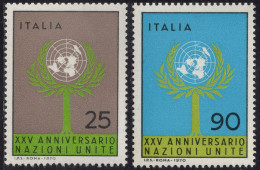 Italia / Italia 1970 Correo 1057/58 **/MNH 25 Aniversario De La U.N.U (2 Sellos - 1961-70: Mint/hinged