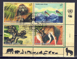 UNO Wien 1999 - Gefährdete Arten (VII) - Fauna, Nr. 287 - 290 Zd., Gestempelt / Used - Usati