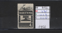 PRIX FIXE Obl 652 YT 738 MIC 1119 SCO GIB 1118 Freedom Presse D'imprimerie Of The Press 1958  58A/07 - Used Stamps