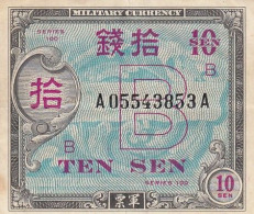 Japan #63, 10 Sen 1945 Banknote - Giappone