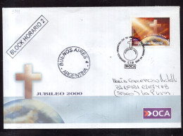 Argentina - 1999 - Private Post "OCA" - Circulated FDC - Jubileo 2000 - Storia Postale