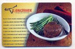 Longhorn  U.S.A., Carte Cadeau Pour Collection, Sans Valeur, # Longhorn-1 - Tarjetas De Fidelización Y De Regalo