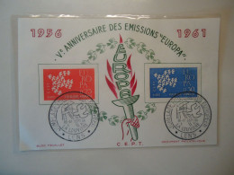 FRANCE   FDC EUROPA  1961 BIRDS - 1961