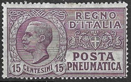 POSTA PNEUMATICA - C. 15 - NUOVO LINGUELLATO MH* ( YVERT  PPN 2 - MICHEL 137 - SS PPN 2) - Pneumatic Mail