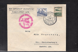 Zeppelin-Brief, Olympiafahrt  1936 Mit Mi.F. Mi.-Nr. 607 + 615 - Zeppeline