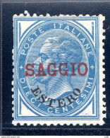 Levante Italiano-Vitt.Emanuele II Cent.10 Azzurro Soprastampa A Mano Saggio - Lokale/autonome Uitgaven