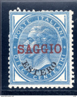 Levante Italiano-Vitt.Emanuele II Cent.10 Azzurro Soprastampa A Mano Saggio - Local And Autonomous Issues