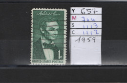 PRIX FIXE Obl  657 YT 744 MIC 1113 SCO 1112 GIB Abraham Lincoln 1959  58A/08 - Gebraucht