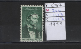 PRIX FIXE Obl  657 YT 744 MIC 1113 SCO 1112 GIB Abraham Lincoln 1959  58A/08 - Used Stamps