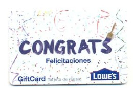 Lowe's, U.S.A., Carte Cadeau Pour Collection, Sans Valeur, # Lowes-15 - Tarjetas De Fidelización Y De Regalo