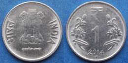 INDIA - 1 Rupee 2014 "Lotus Flowers" KM# 394 Republic Decimal Coinage (1957) - Edelweiss Coins - Georgië