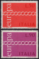 Italia / Italia 1971 Europa    **/MNH Italia 1971 "Cadenas" (2 Sellos) Nº1072/7 - 1971-80: Neufs