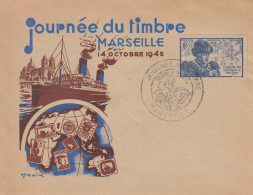 Enveloppe   Locale    FDC   1er   Jour    FRANCE    Journée  Du   Timbre    MARSEILLE    1945 - ....-1949