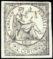 ESPAGNE / ESPANA - COLONIAS (Cuba) 1866 Sello Fiscal "DERECHO JUDICIAL" 25c Negro - Sin Goma - Kuba (1874-1898)