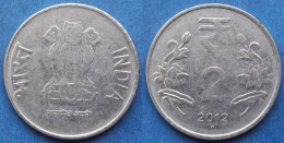 INDIA - 2 Rupees 2012 "Lotus Flowers" KM# 395 Republic Decimal Coinage (1957) - Edelweiss Coins - Georgia