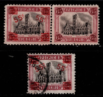 1142B- BELGIUM 1921- SC#:143, 143a- MNG/USED- TOWN HALL AT TERMONDE - 1921-1925 Montenez Pequeño