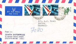 India Air Mail Cover Sent To Denmark 23-11-1977 Topic Stamps - Airmail