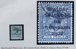 Ireland Mayo 1922 Dollard Rialtas 5-line Ovpt In Black On 10d Turquoise, Fresh Used With Part Cds Of BALLINDINE - Used Stamps