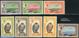Dubai 1963 Airmail Definitives 8v, Unused (hinged), Nature - Birds - Birds Of Prey - Dubai