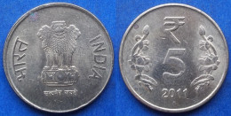 INDIA - 5 Rupees 2011 "Lotus Flowers" KM# 399.1 Republic Decimal Coinage (1957) - Edelweiss Coins - Georgien